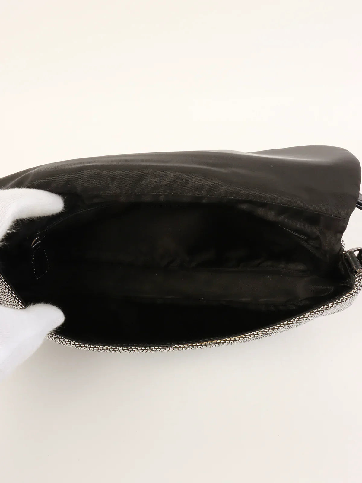 DIOR Logo Shoulder Bag Silver/Black