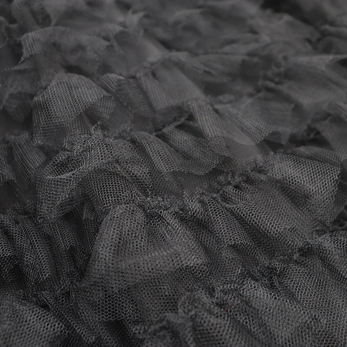 Christian Dior Tiered Frill Tulle Skirt Black