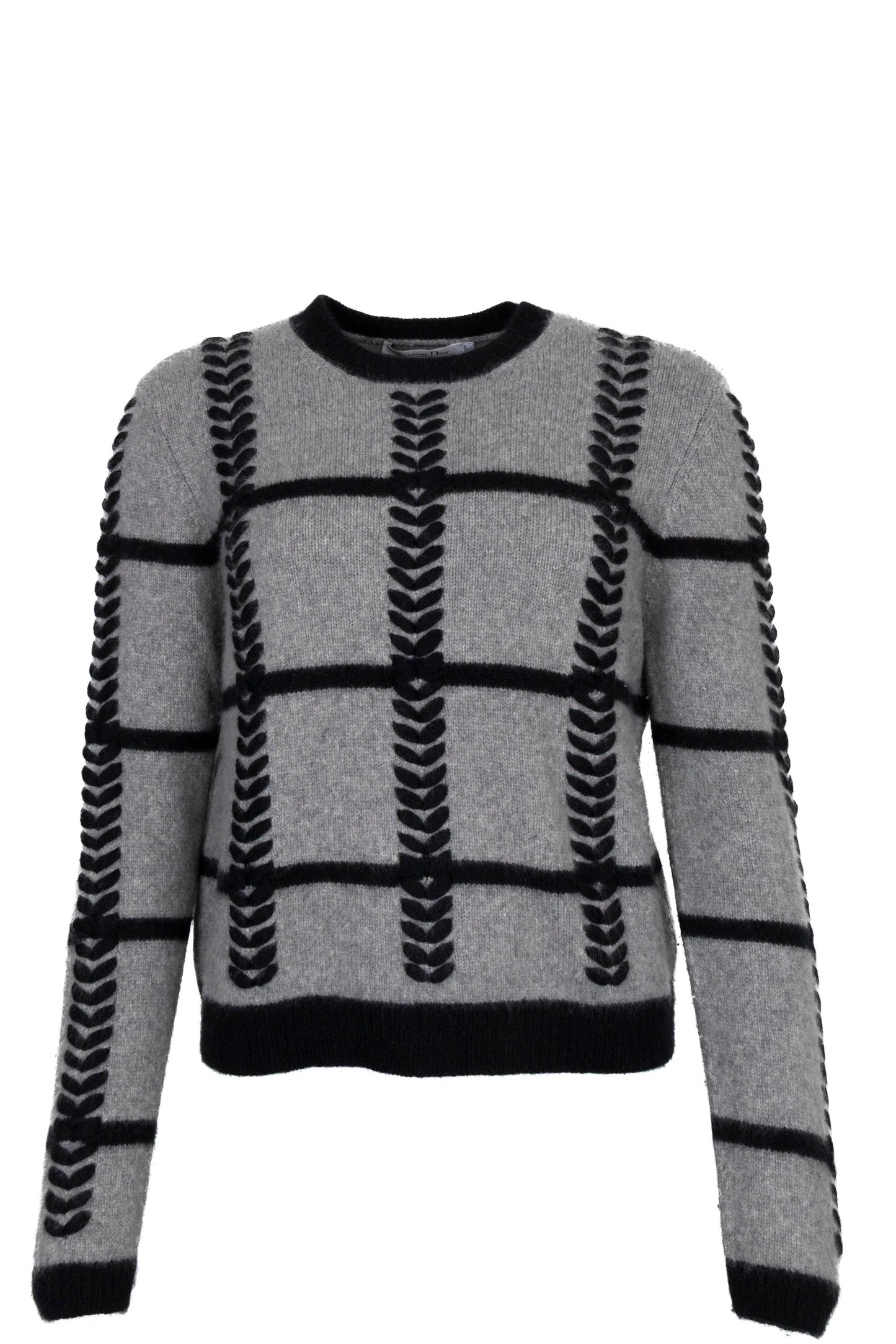 CHRISTIAN DIOR Embroidered Knit Grey Cashmere