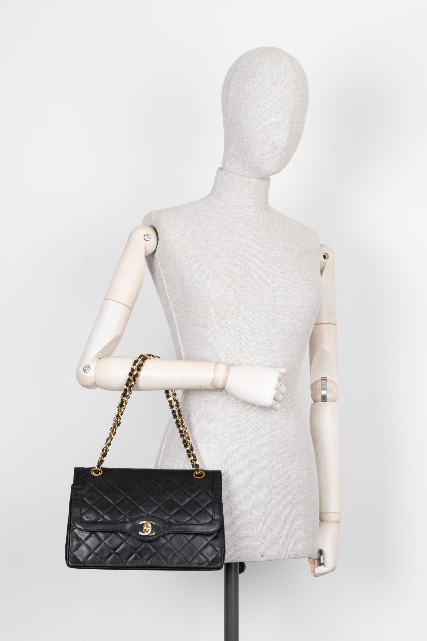 CHANEL   Two Tone Flap Bag Black