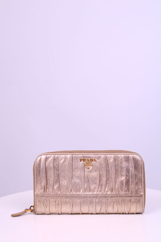 Prada Long Wallet Gold