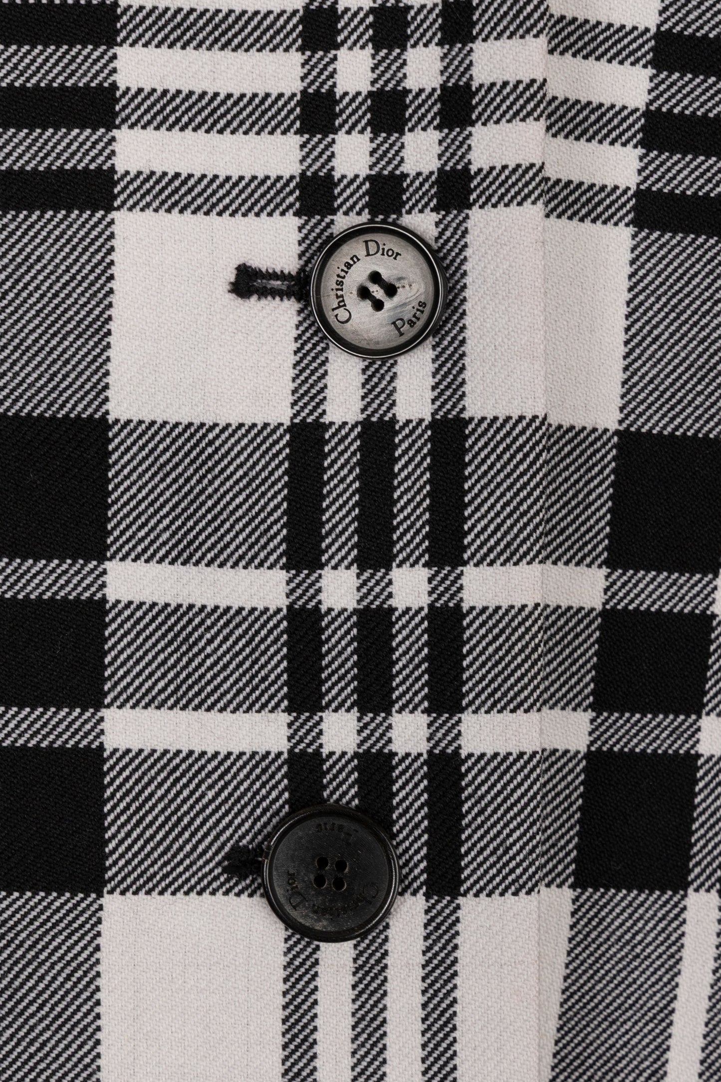 CHRISTIAN DIOR Bar Jacket Check Wool Black White