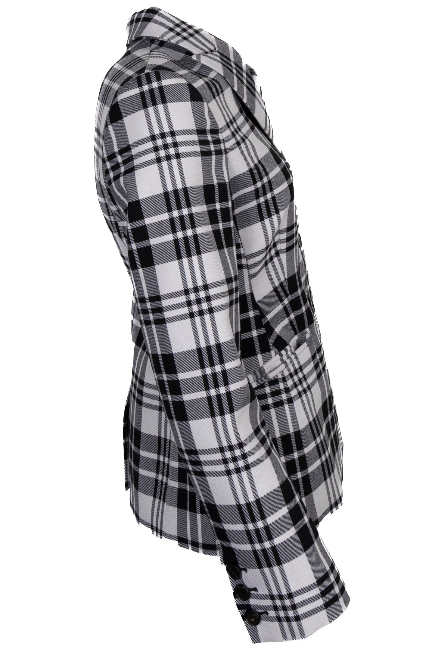 CHRISTIAN DIOR Bar Jacket Check Wool Black White