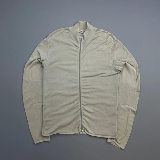 Prada Sport Grey 90s Cotton Knit Zip-Through Technical Cardigan Jumper