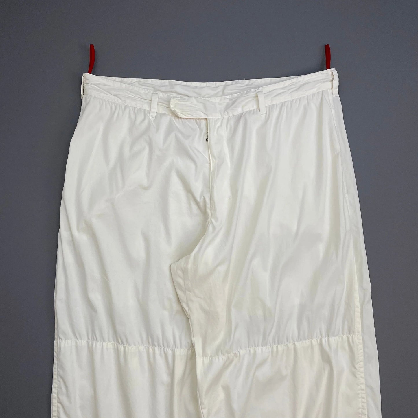 Prada Sport White SS00 Lightweight Cotton Parachute Pant Shell Tro rs