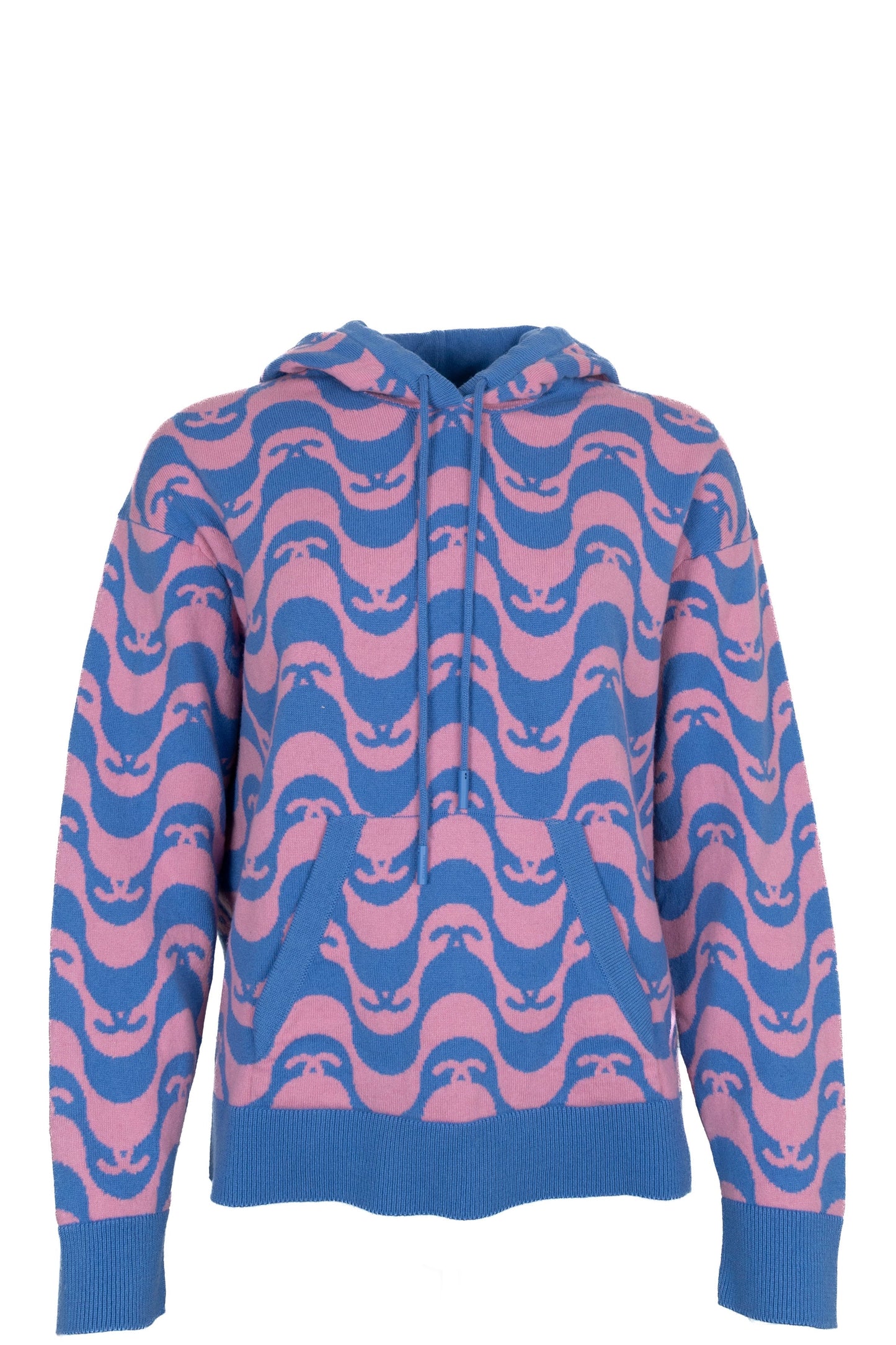 CHANEL 2021 CC Hoodie Cashmere Blue Pink