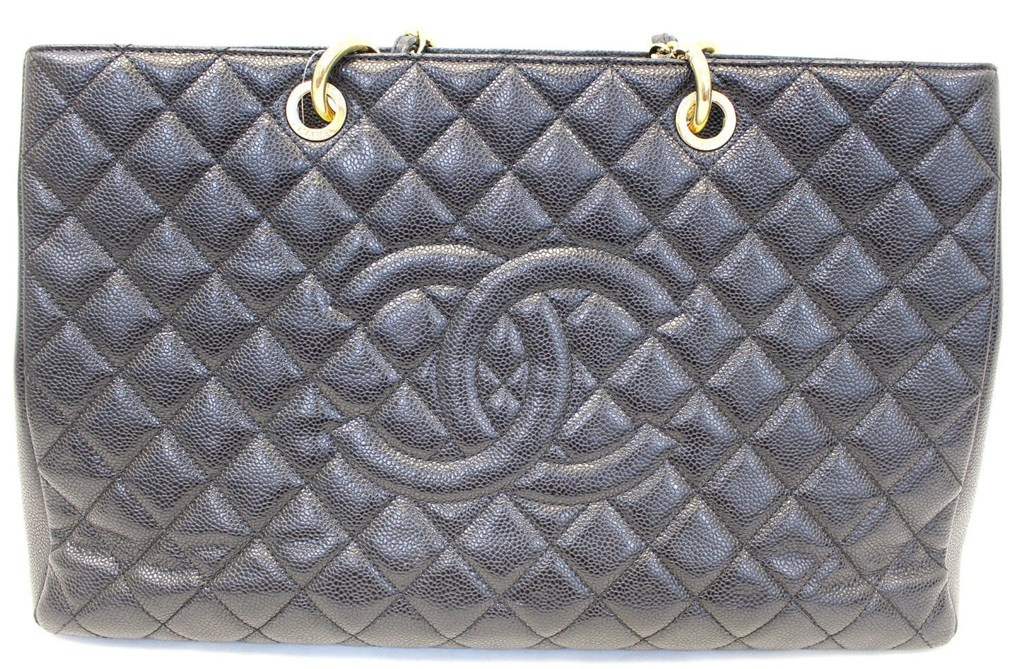 CHANEL Caviar Leather Leather Black XL Grand Shopping Tote Bag