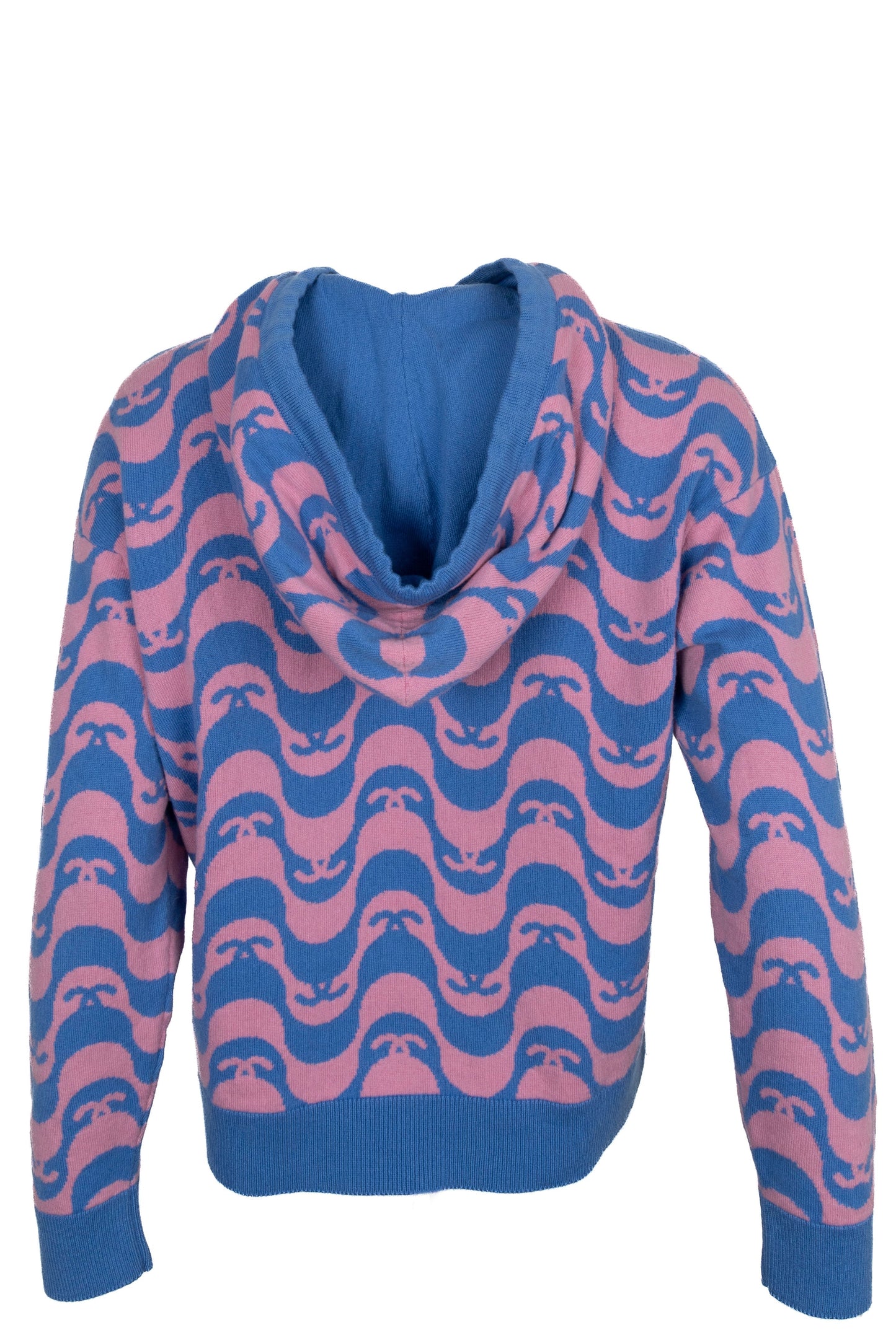 CHANEL 2021 CC Hoodie Cashmere Blue Pink