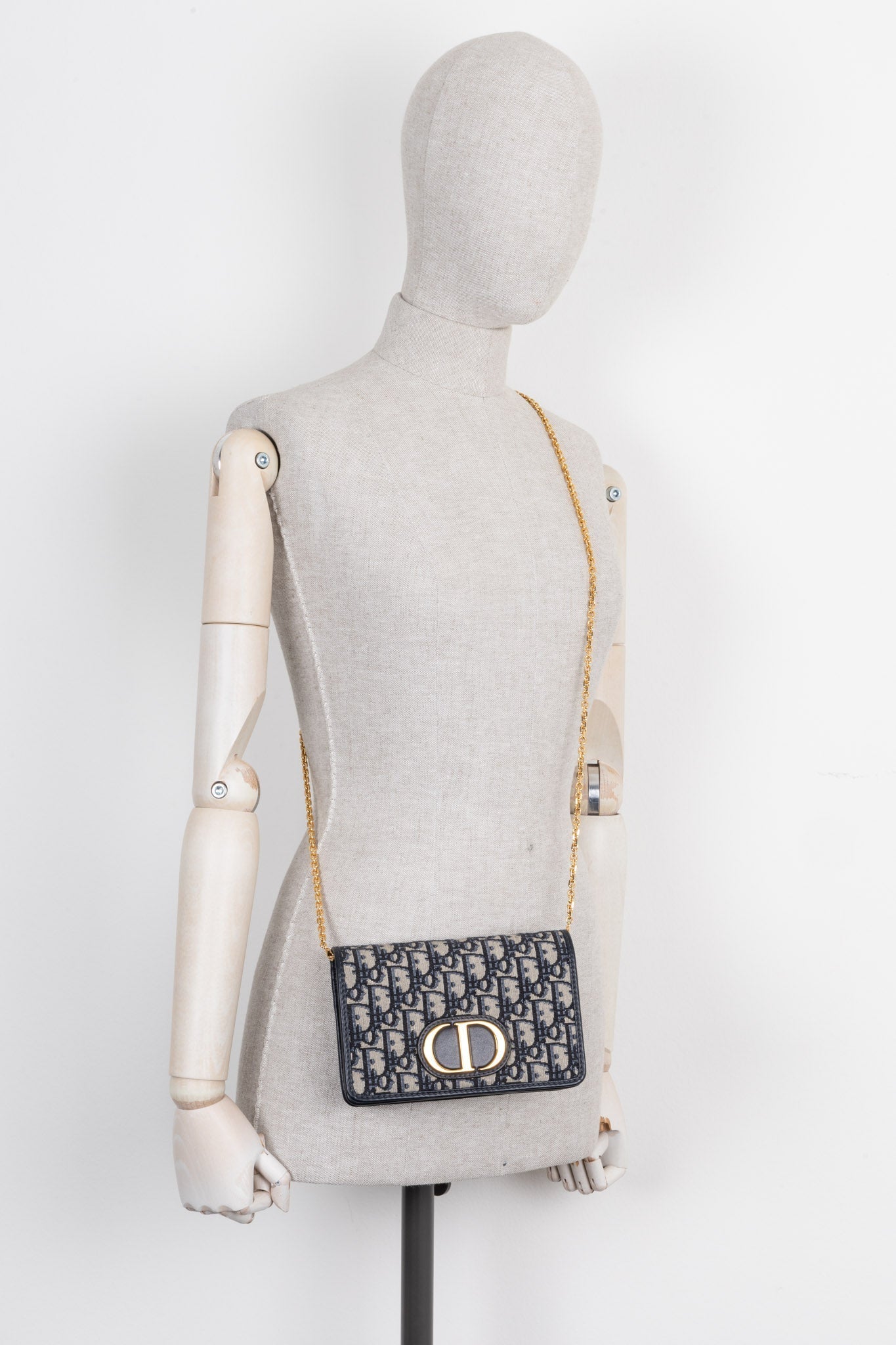 CHRISTIAN DIOR 30 Montaigne Pochette 2-EN-1 Canvas Oblique