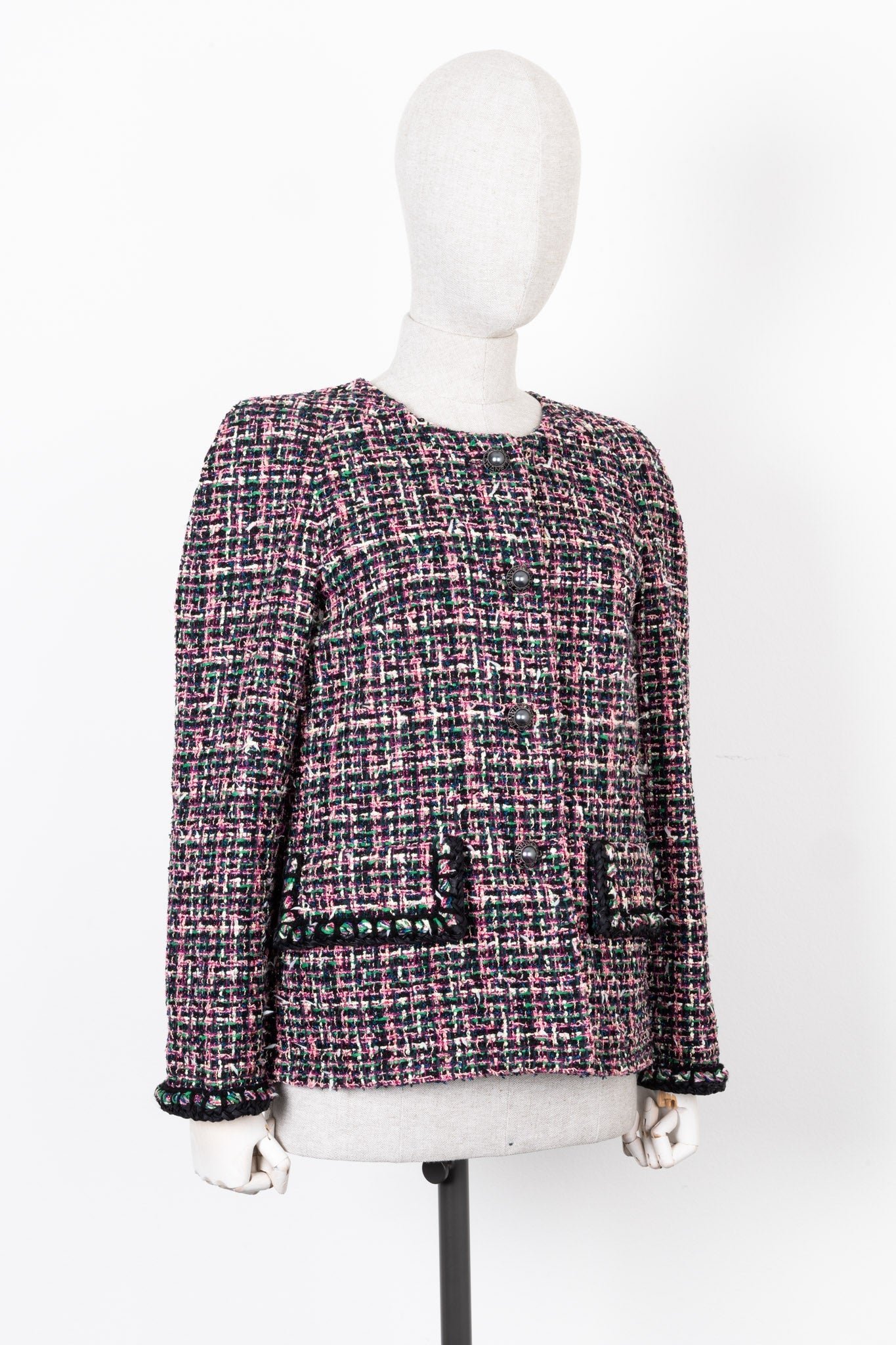 CHANEL Fantasy Tweed Jacket Pink Black 2019