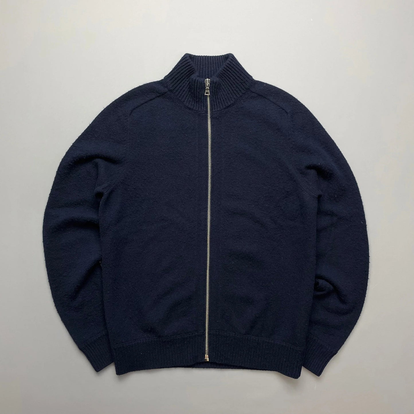 Prada Navy Cashmere Knit Zip-Through Jumper 2013