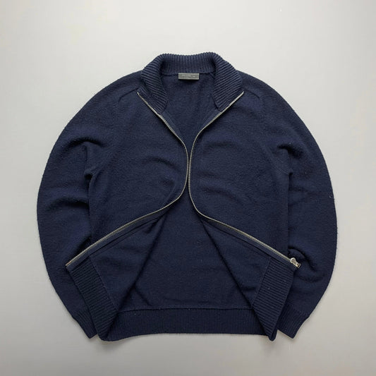 Prada Navy Cashmere Knit Zip-Through Jumper 2013
