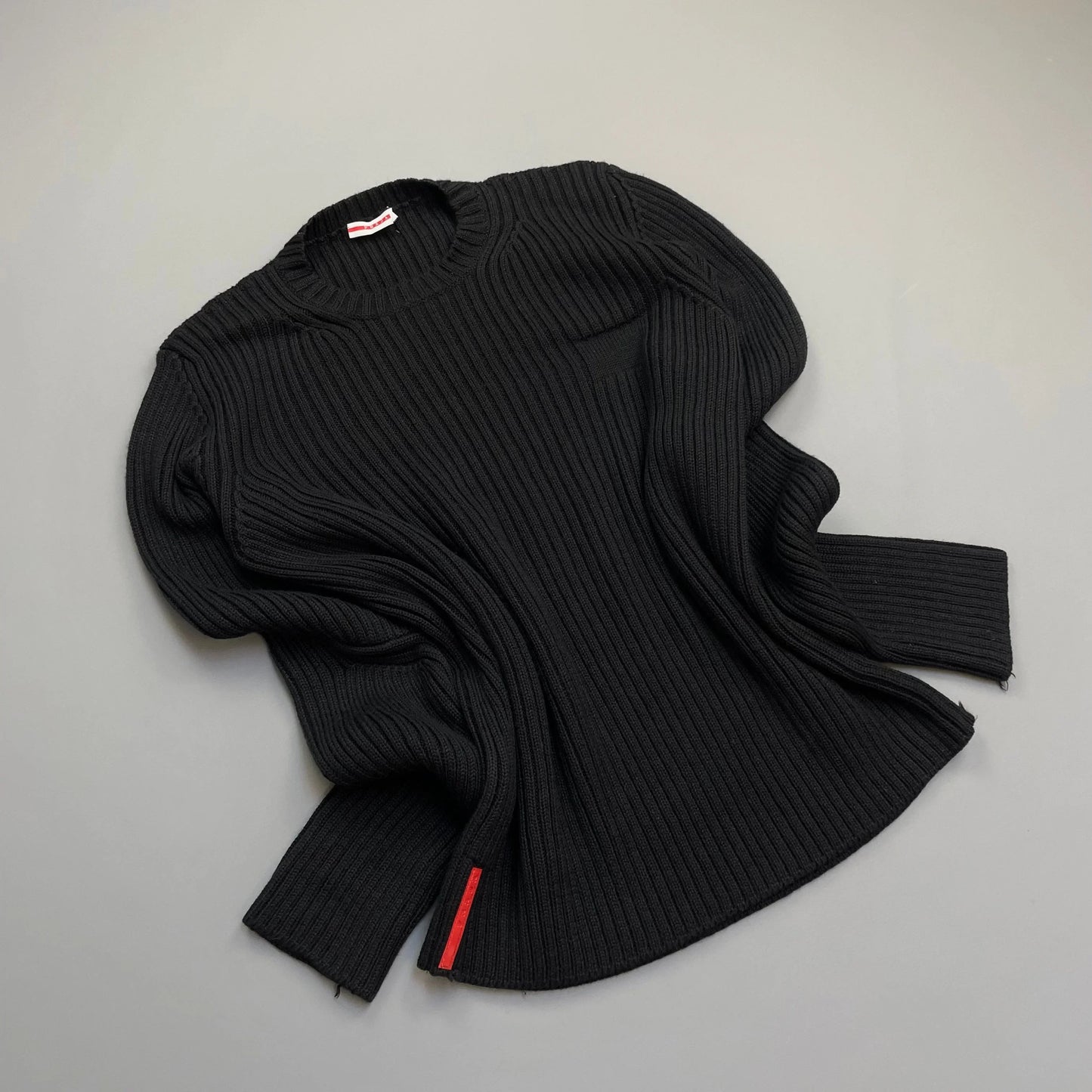 Prada Sport 00s Heavy Ribbed Wool Technical Knit Jumper