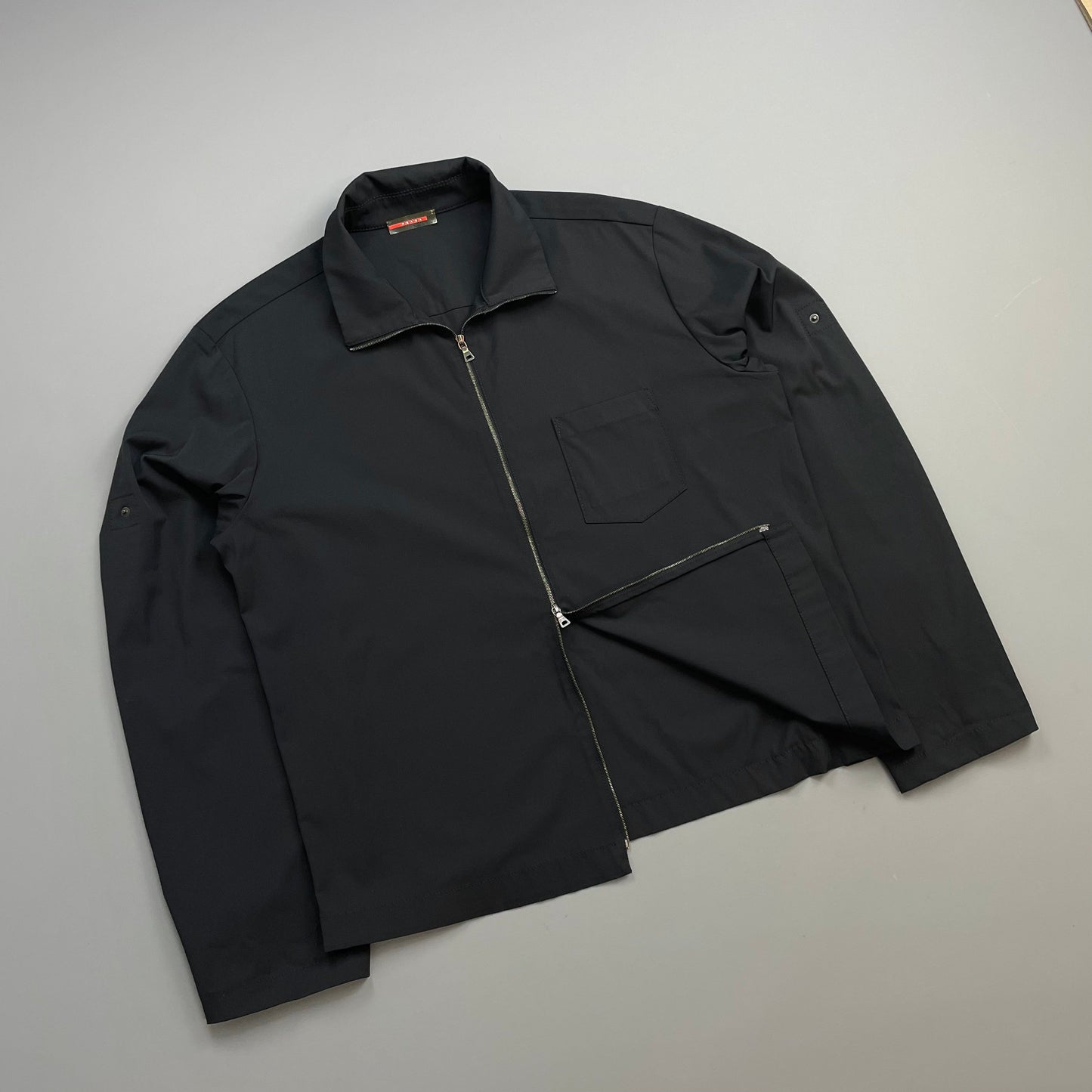 Prada Sport Navy 00s Lightweight Adjustable Sleeve Harrington Jacket