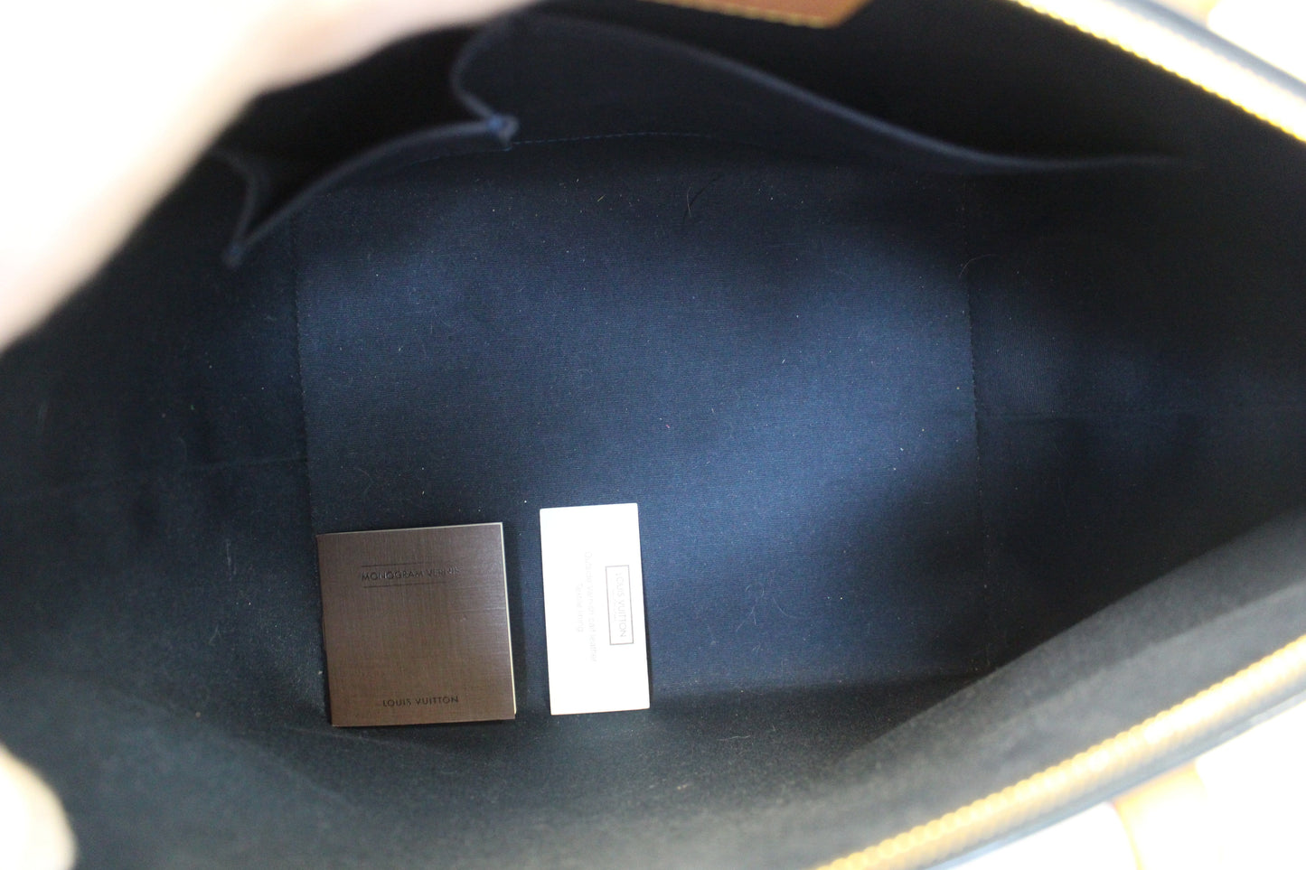 LOUIS VUITTON  Tote Bag Blue Nuit Monogram Vernis Bellevue PM