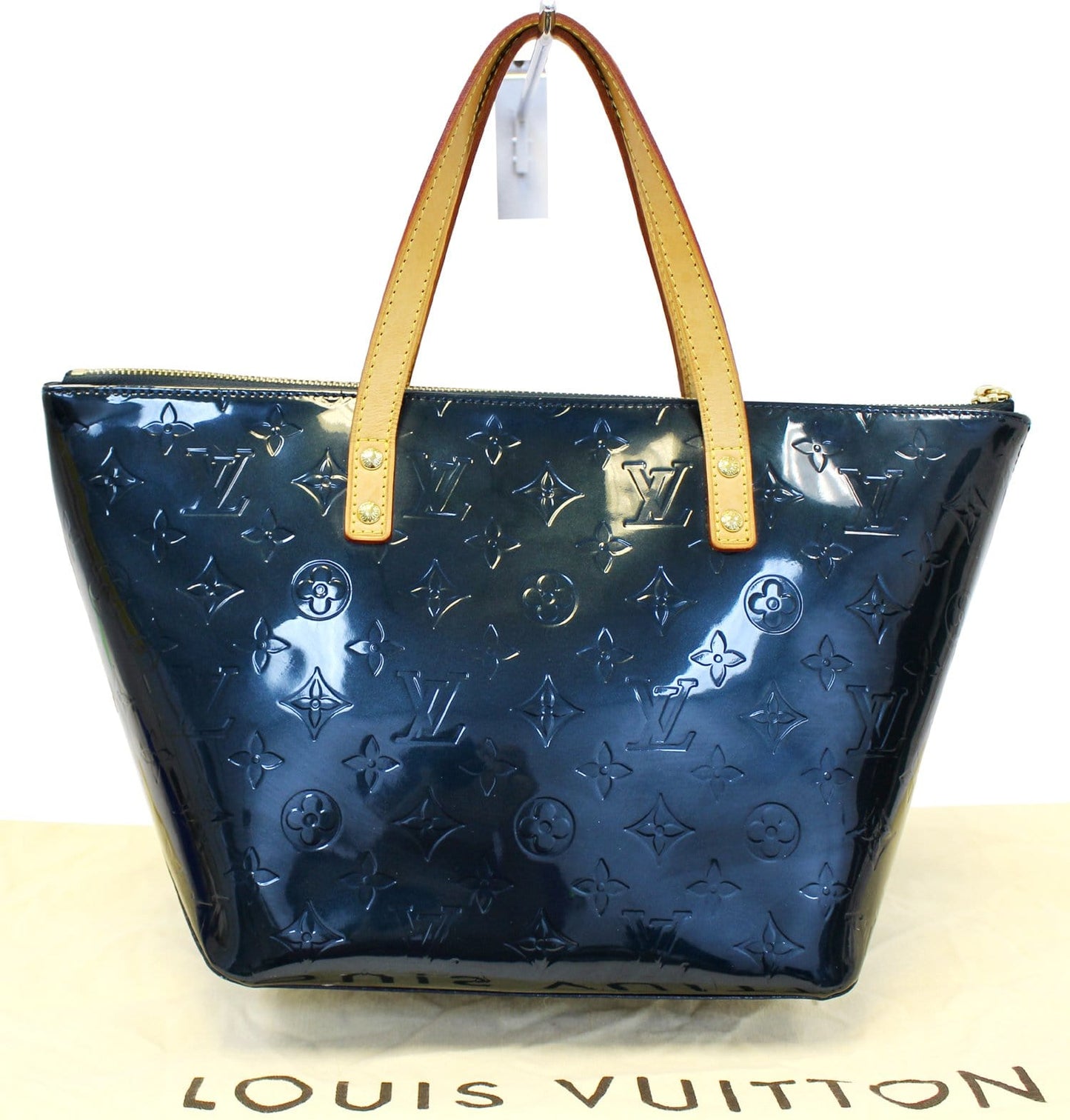 LOUIS VUITTON  Tote Bag Blue Nuit Monogram Vernis Bellevue PM