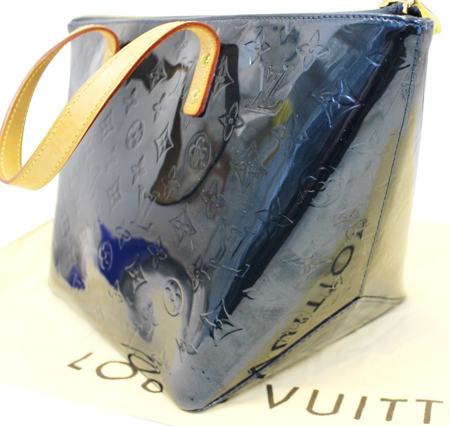 LOUIS VUITTON  Tote Bag Blue Nuit Monogram Vernis Bellevue PM