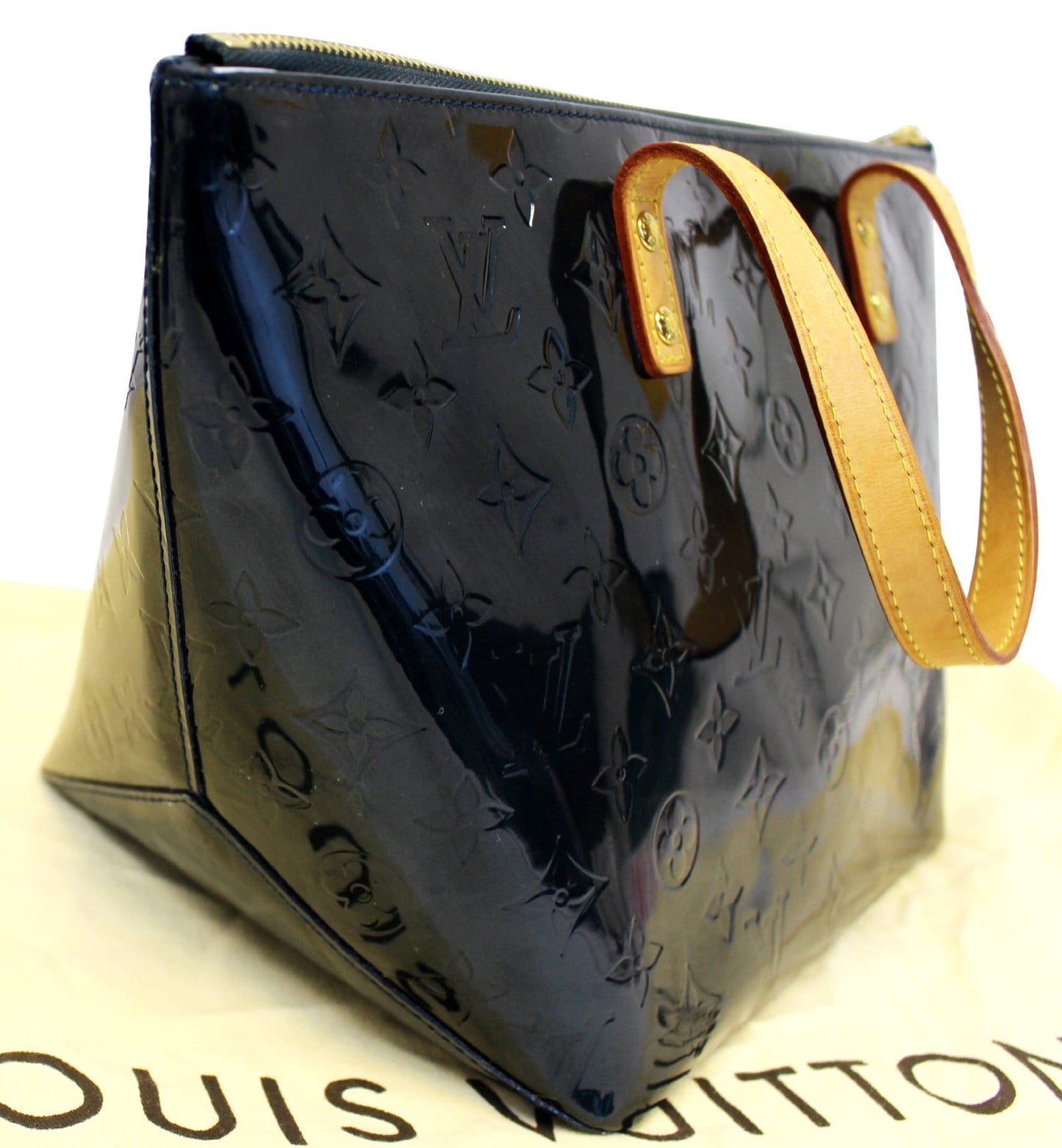 LOUIS VUITTON  Tote Bag Blue Nuit Monogram Vernis Bellevue PM