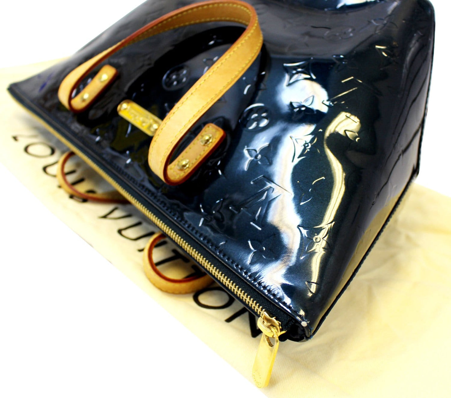 LOUIS VUITTON  Tote Bag Blue Nuit Monogram Vernis Bellevue PM