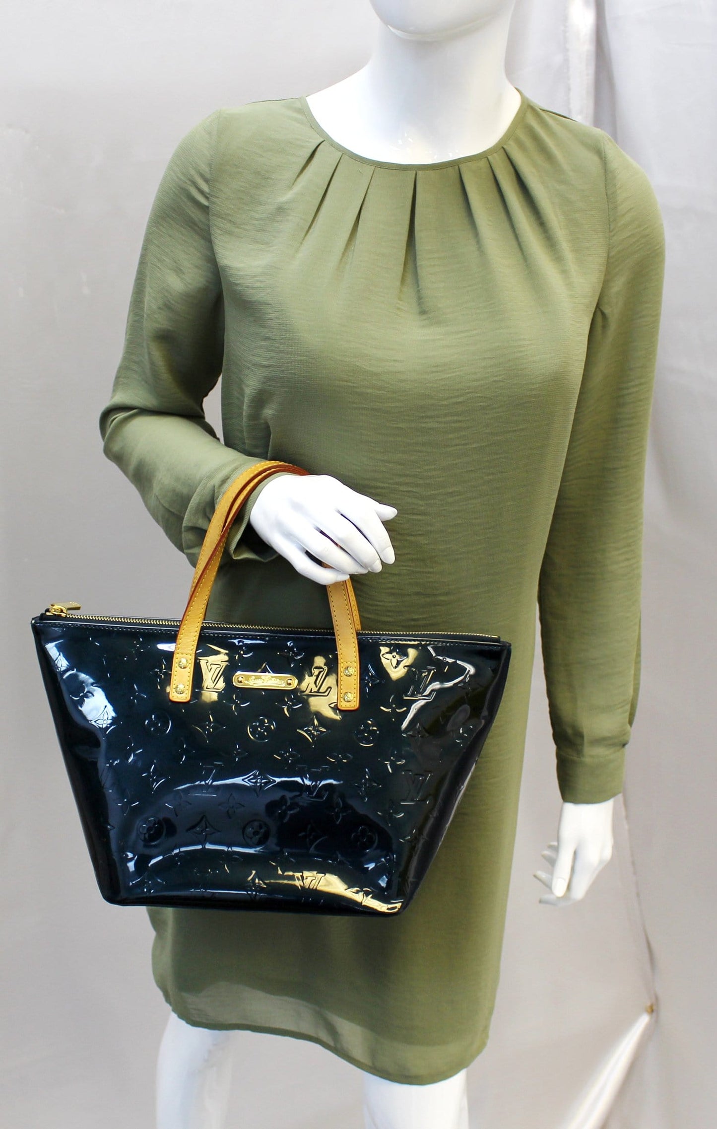 LOUIS VUITTON  Tote Bag Blue Nuit Monogram Vernis Bellevue PM