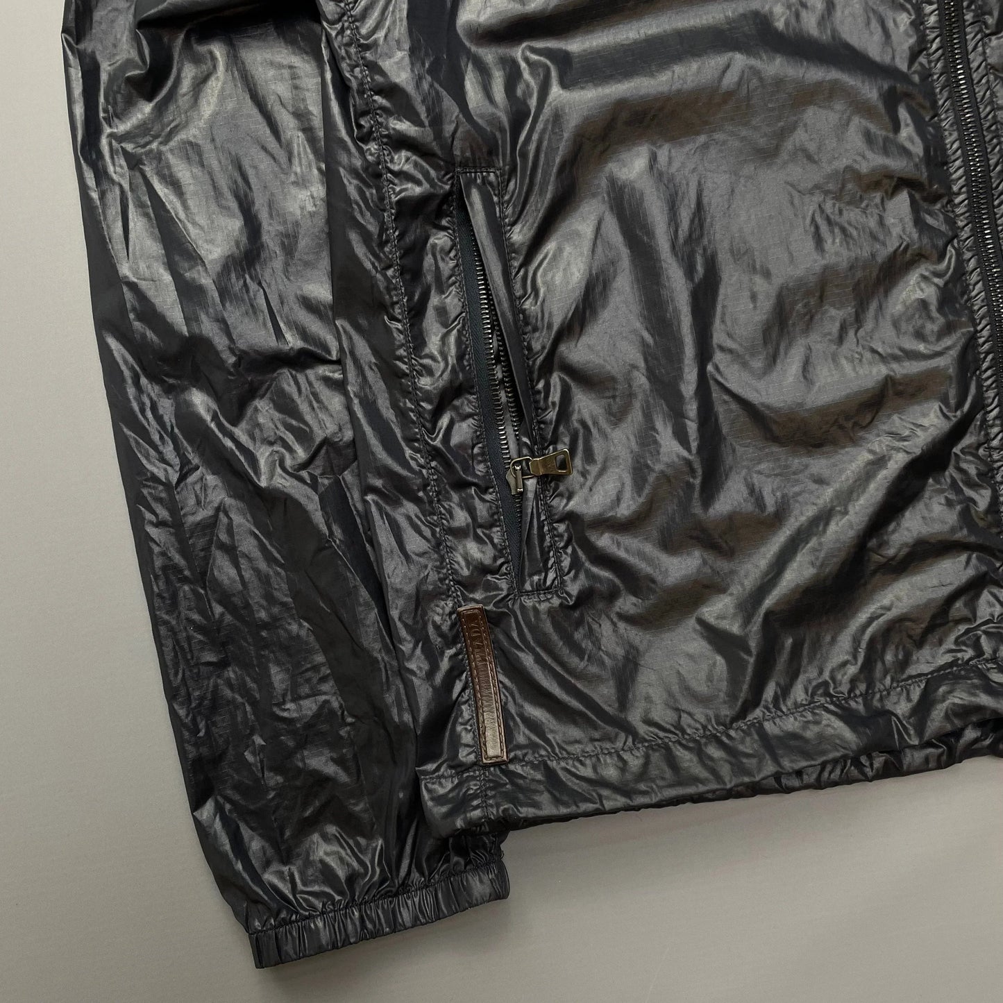 Prada Sport Deep Purple Nylon 2006 Lightweight Hooded Spellout Jacket