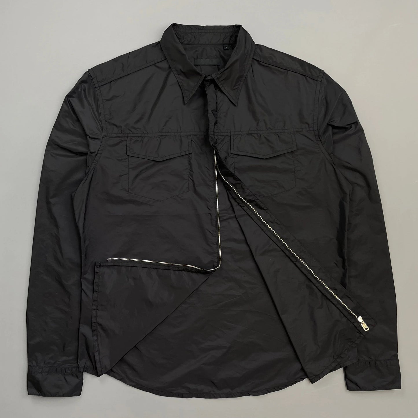 Prada Sport Black 2017 Lightweight Nylon Zip-Through Overshirt
