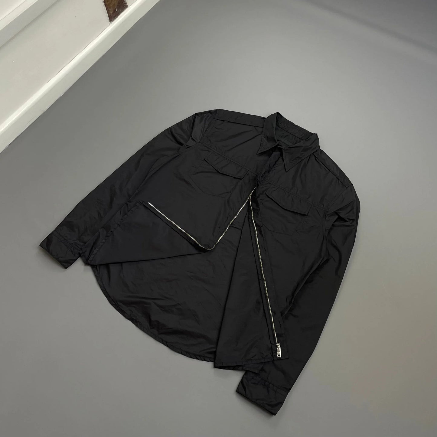 Prada Sport Black 2017 Lightweight Nylon Zip-Through Overshirt