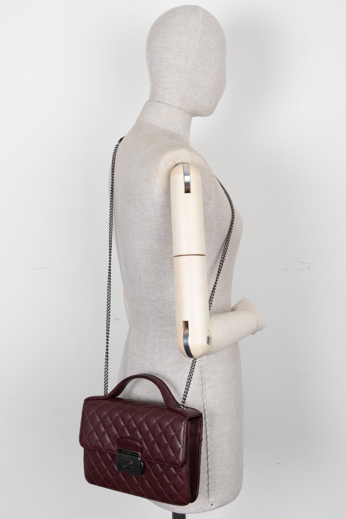 CHANEL Small CC University Flap Bag Burgundy