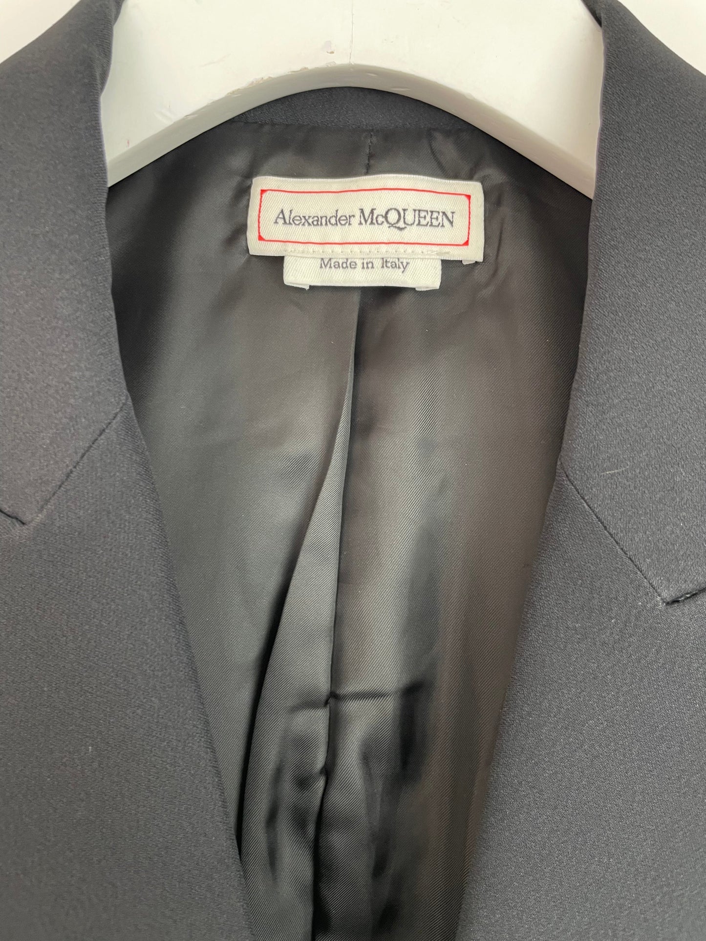 Alexander McQueen Black Tailored Blazer Jacket and Matching Tro rs Set with Metallic Embroidery Detail Size IT 36 (UK 4)