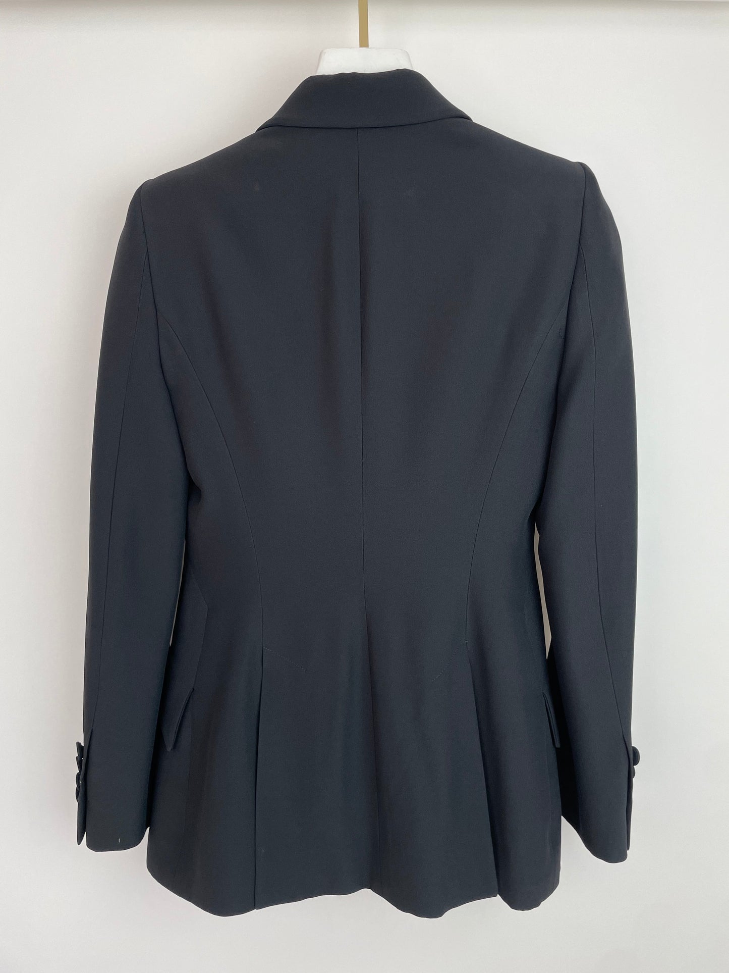 Alexander McQueen Black Tailored Blazer Jacket and Matching Tro rs Set with Metallic Embroidery Detail Size IT 36 (UK 4)
