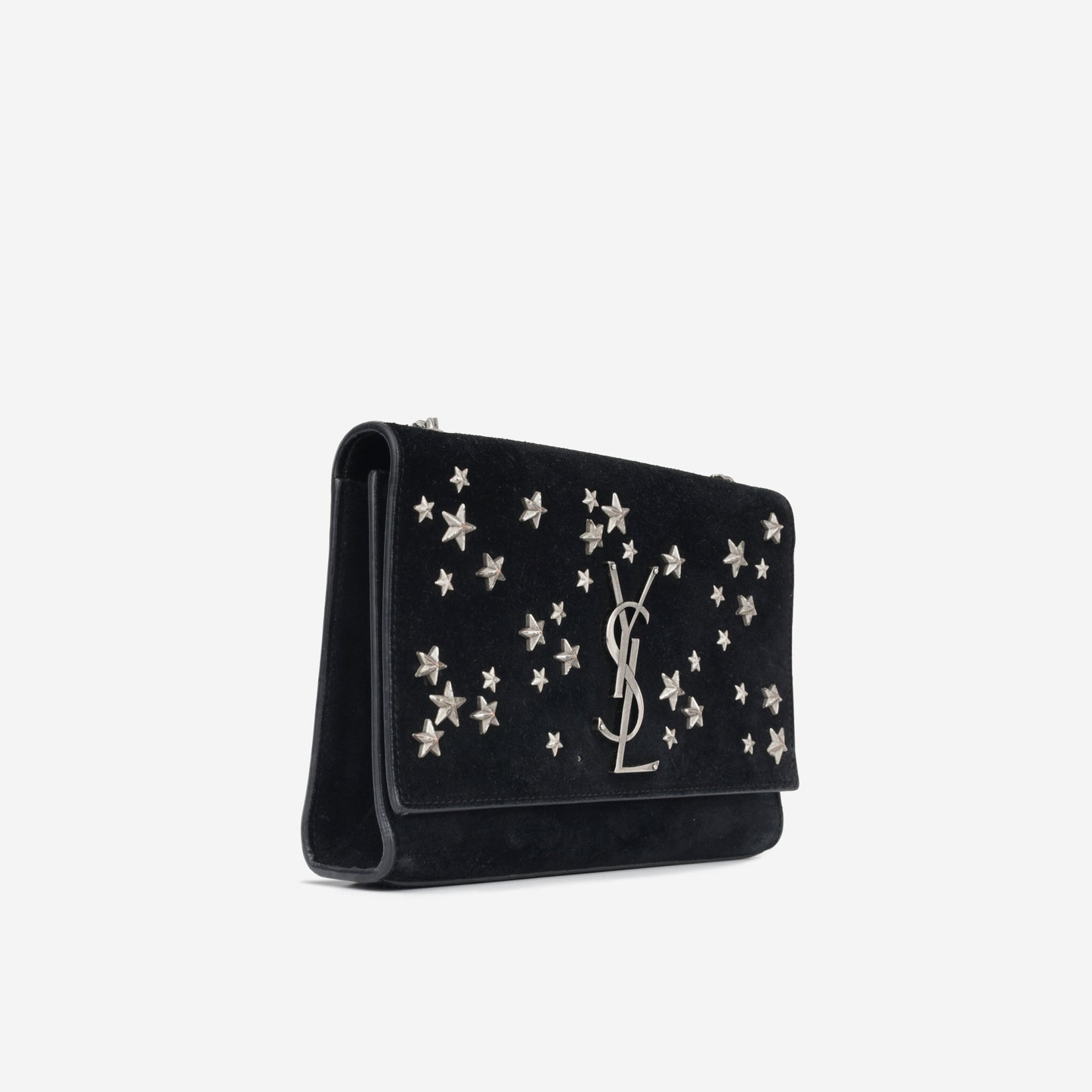 Saint Laurent Star Studded Kate - Black Suede