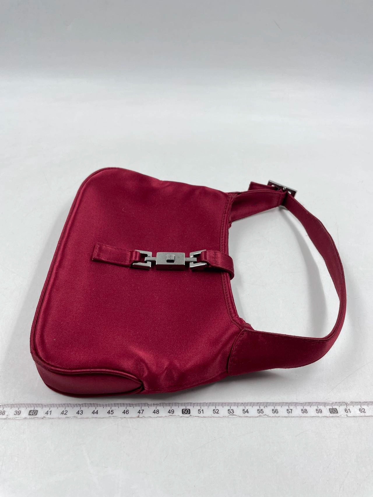 Gucci Jackie   Mini Silk Satin Shoulder Bag in Red
