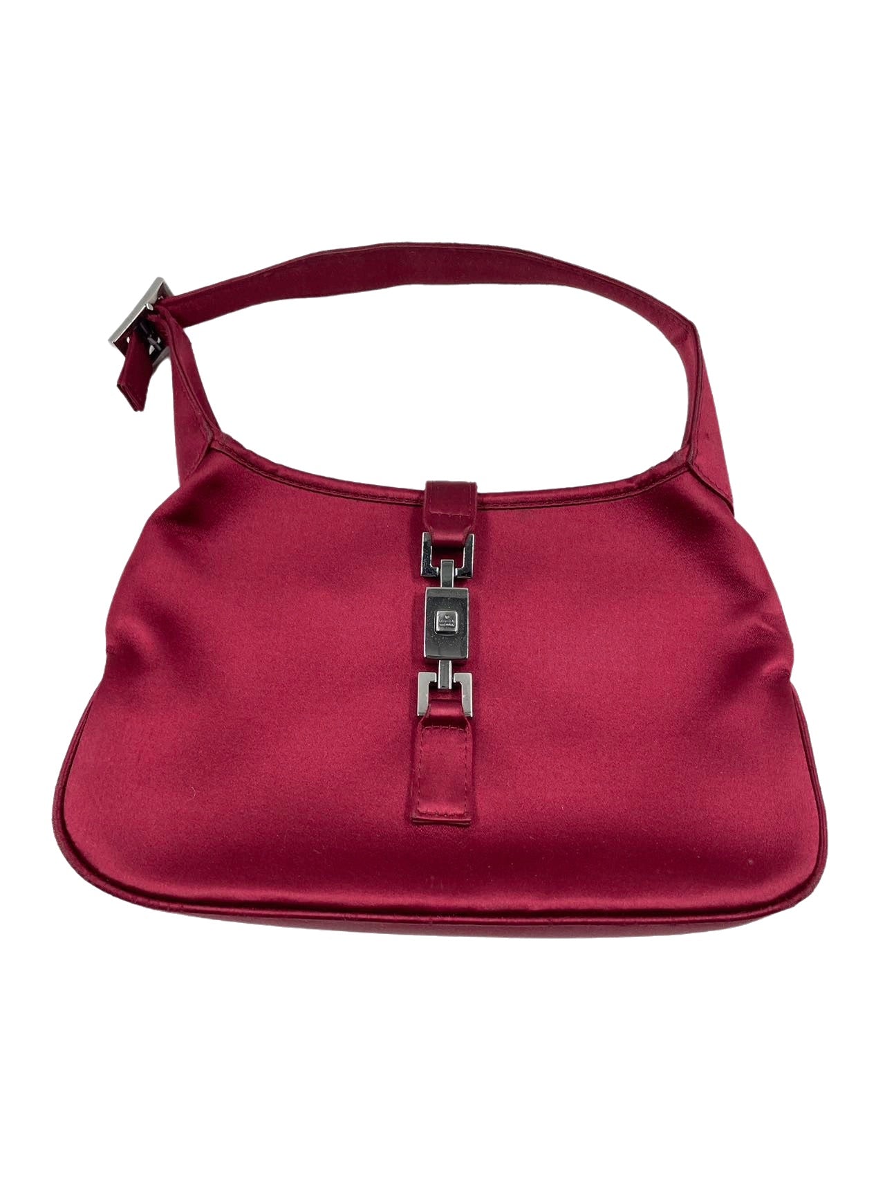 Gucci Jackie   Mini Silk Satin Shoulder Bag in Red