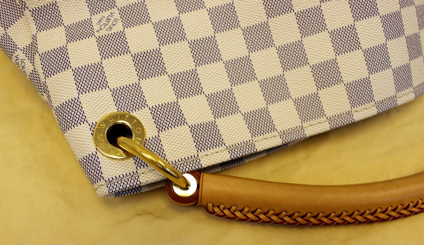 LOUIS VUITTON Damier Azur Artsy MM Shoulder Tote Bag