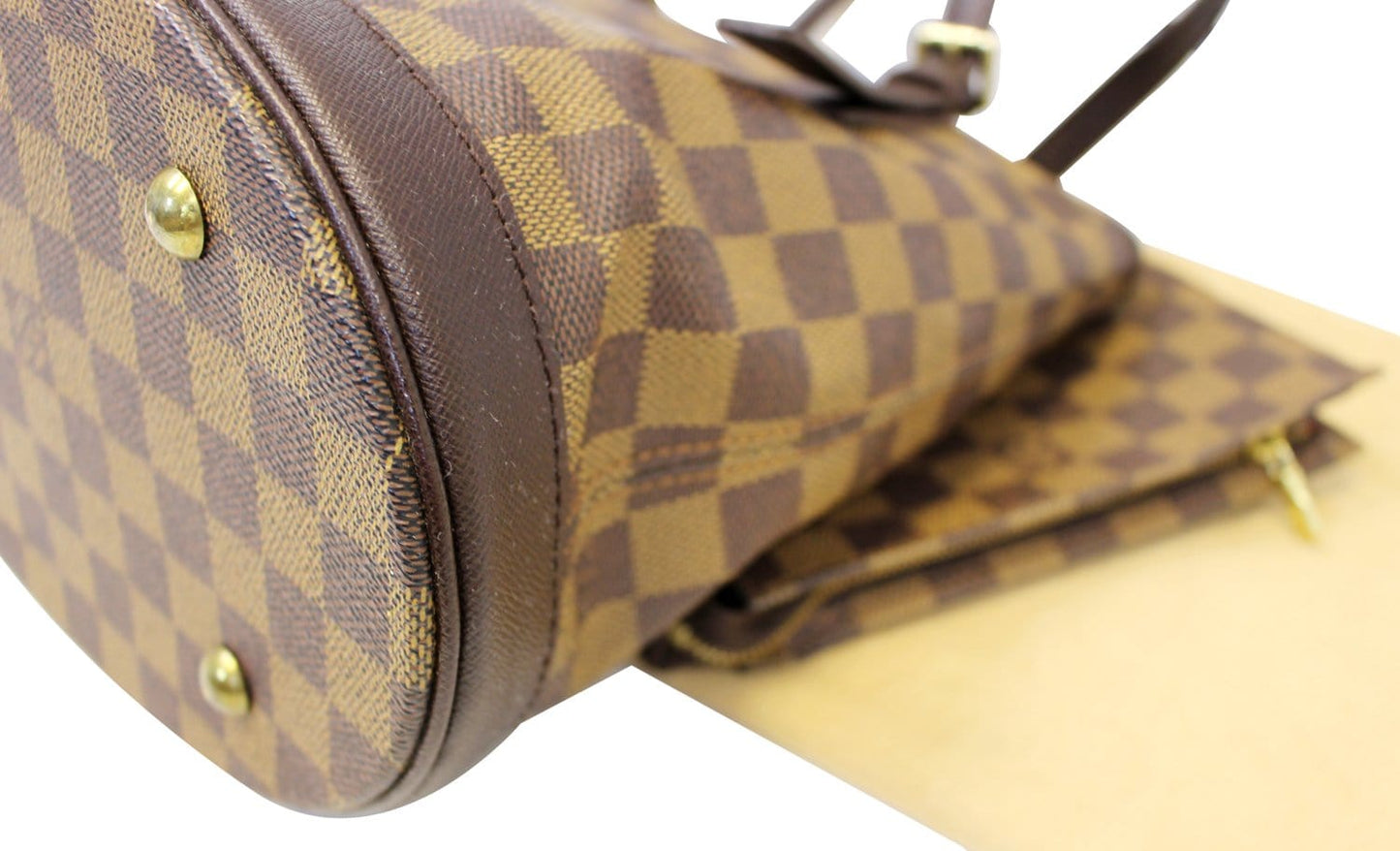LOUIS VUITTON Damier Ebene Marais Bucket Shoulder Bag