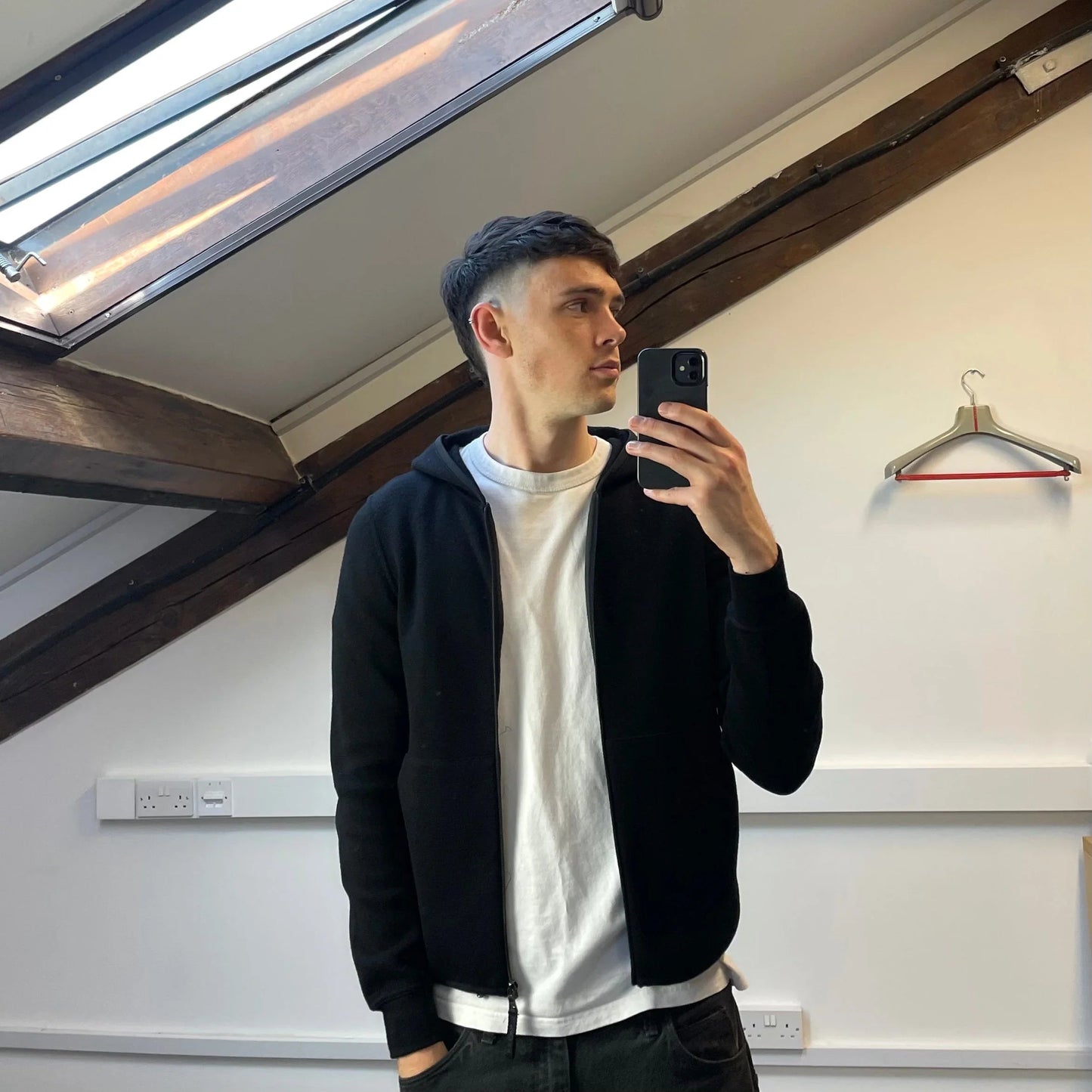 Prada Sport Black Wool Knit 2008 Hoodie Jacket