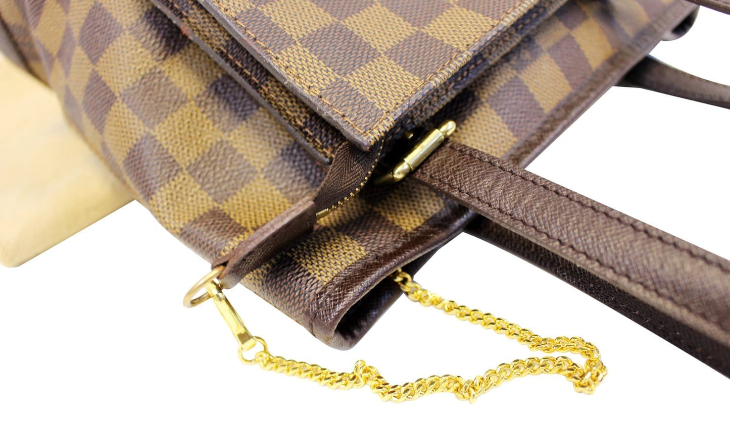 LOUIS VUITTON Damier Ebene Marais Bucket Shoulder Bag