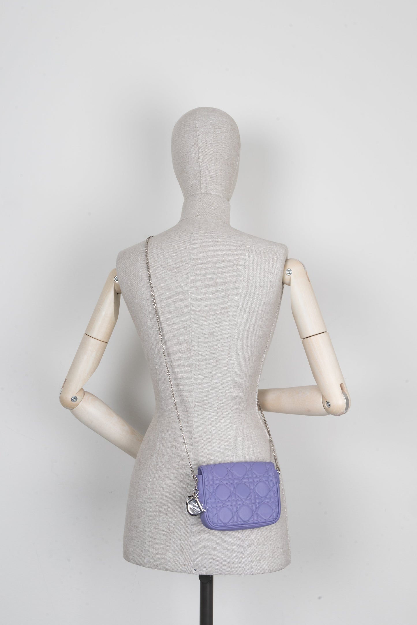 CHRISTIAN DIOR Lady Dior Wallet On Chain Purple