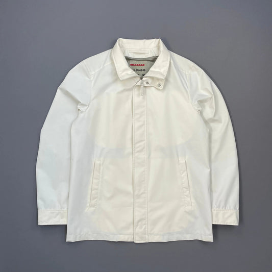 Prada Sport White 2006 Zip-Through Windbreaker Mac Jacket