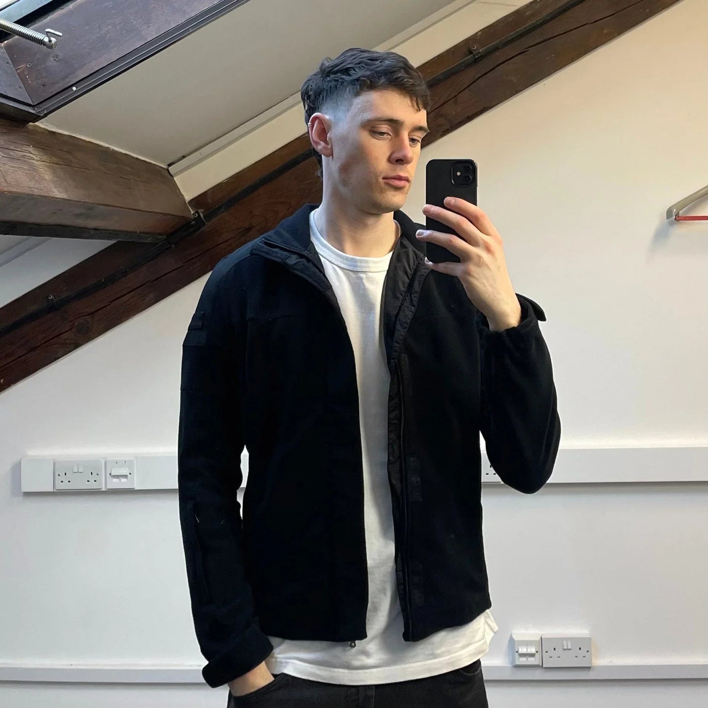 Prada Sport Black 2011 Panelled Technical Zip-Through Fleece Jacket