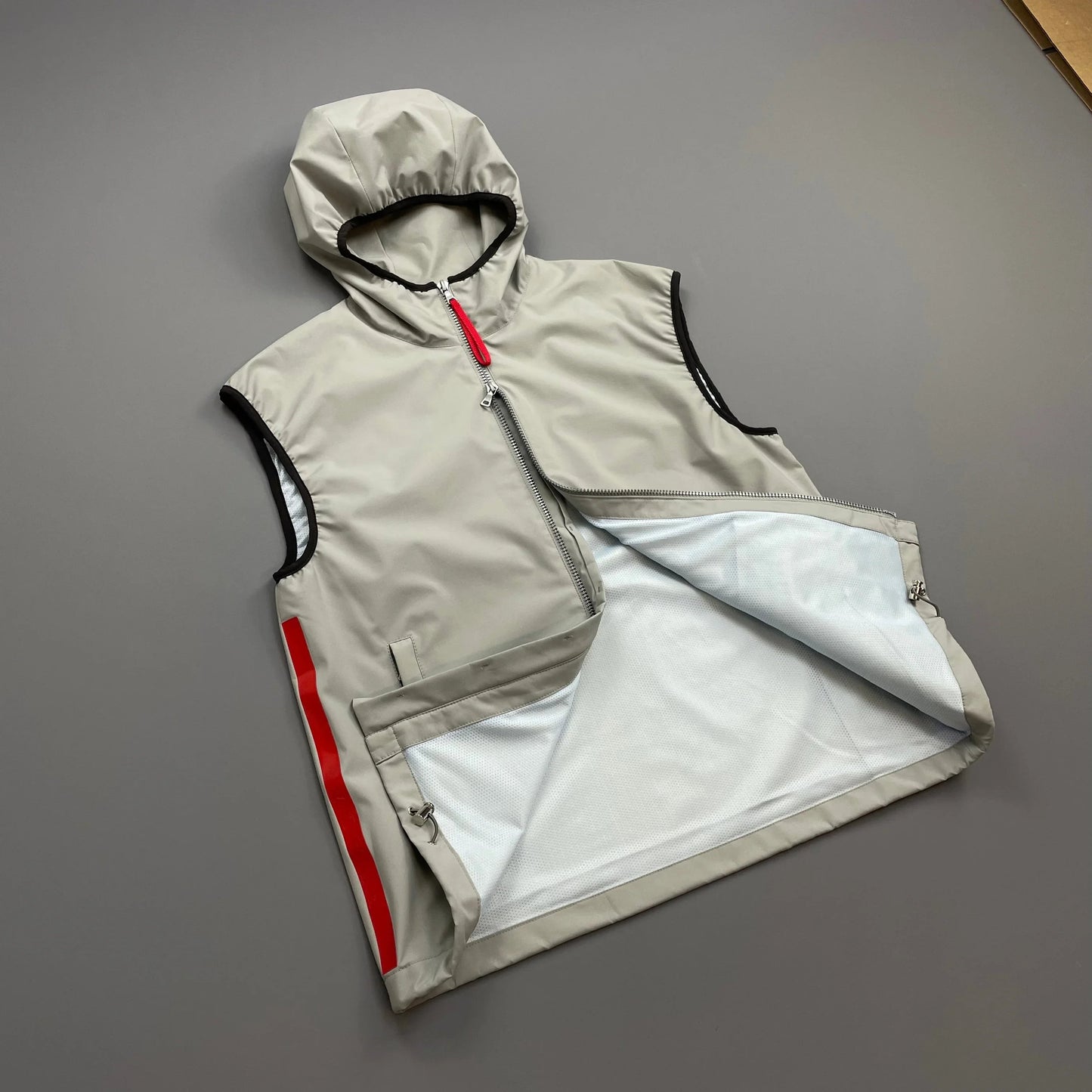 Prada Sport Grey SS00 Hooded Sailing Gilet Vest