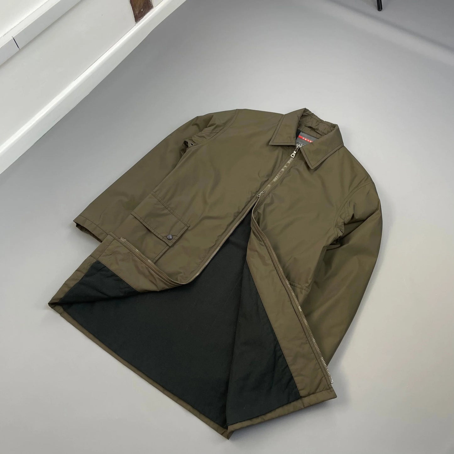 Prada Sport Brown 2006 Padded & Lined Nylon Trench Mac Jacket