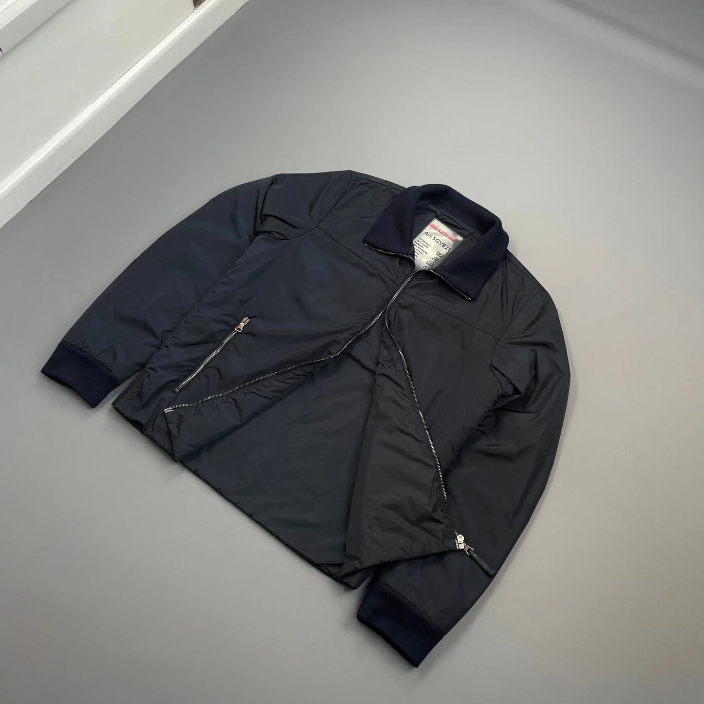 Prada Sport Navy 2006 Nylon Padded Bomber Jacket