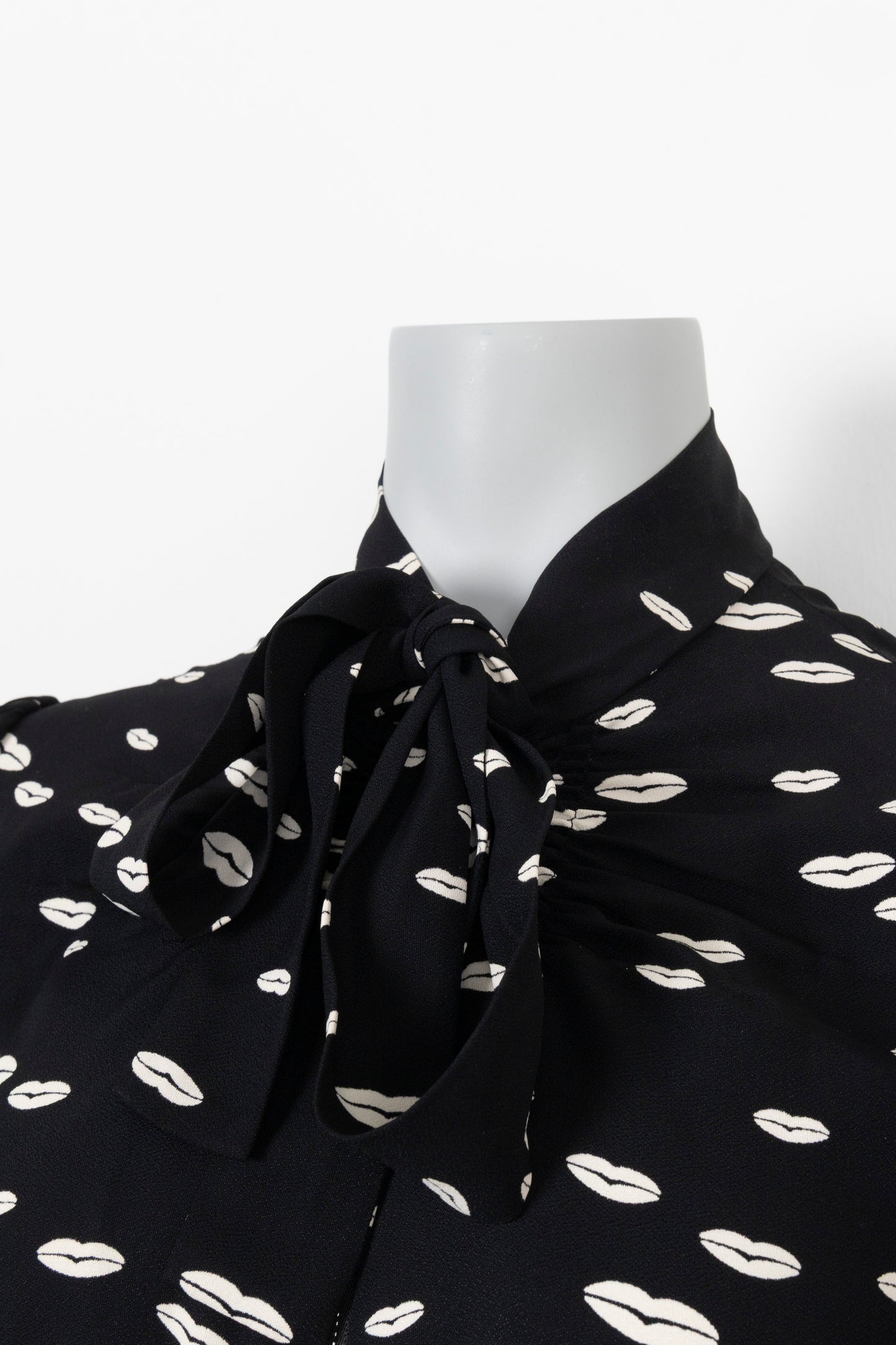 PRADA 2020 Lip Print Midi Dress Black