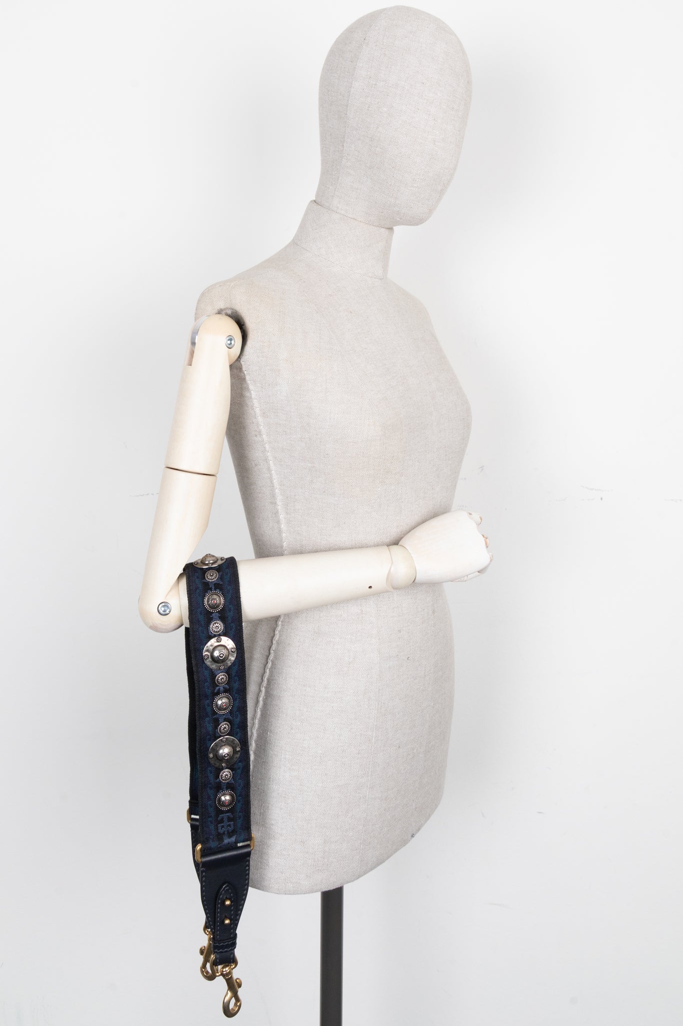 CHRISTIAN DIOR Studded Shoulder Strap Navy