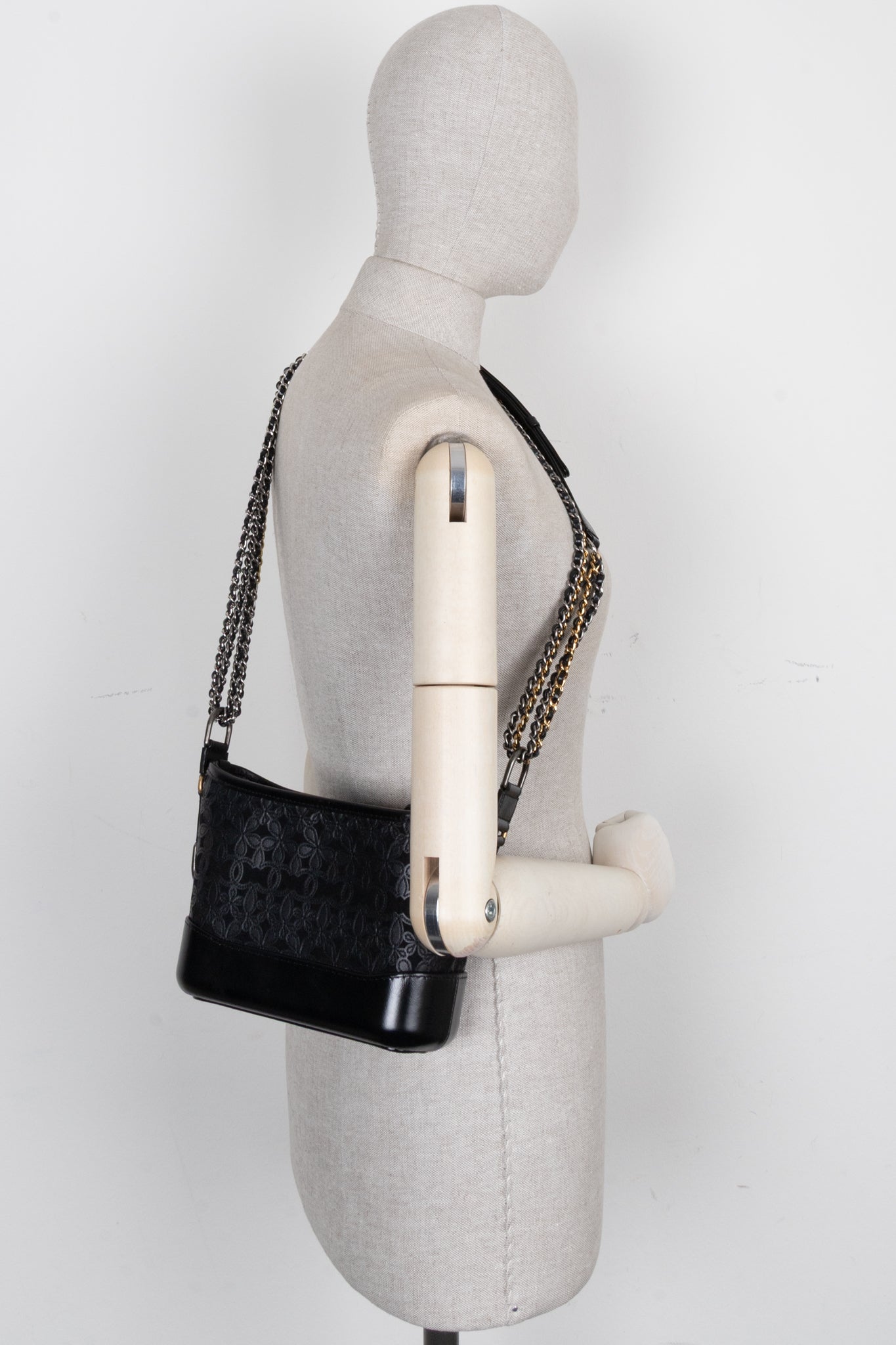 CHANEL 2019 Embroidered Small Gabrielle Black