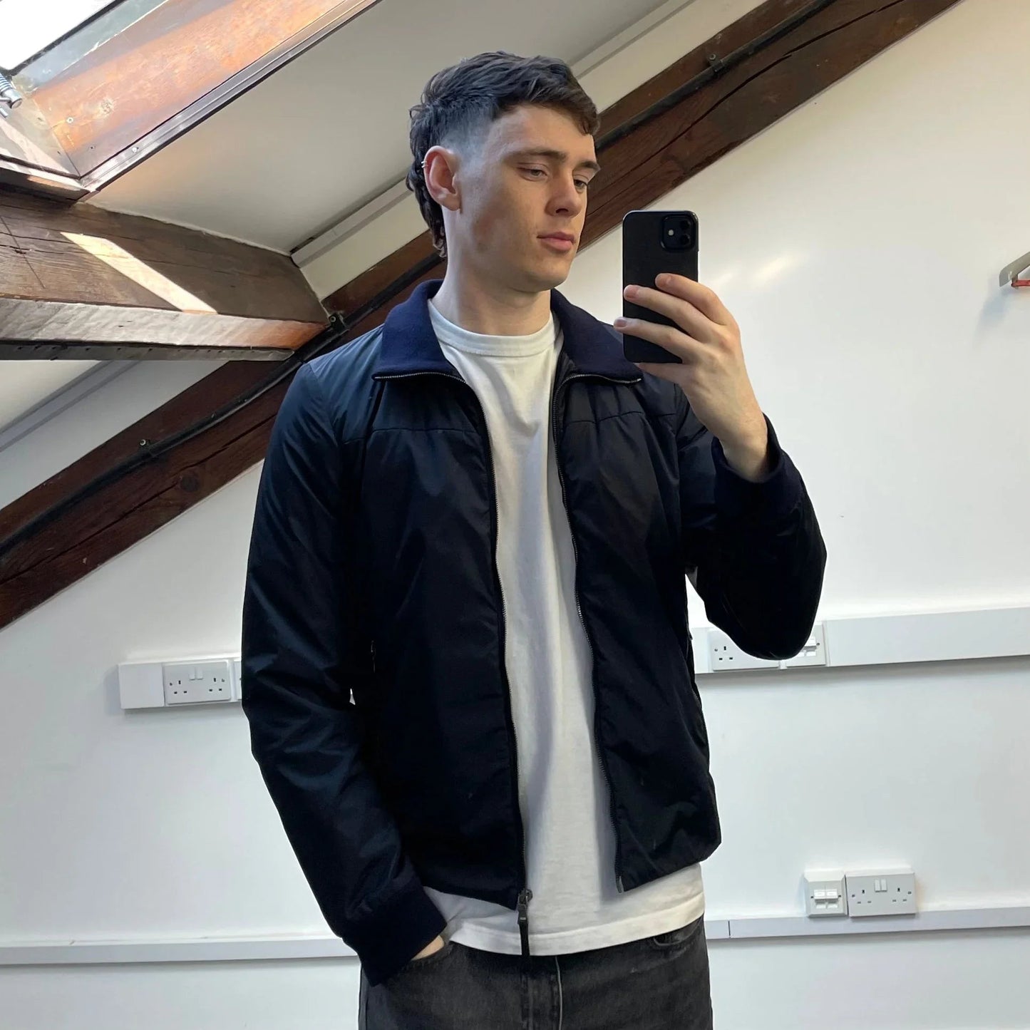 Prada Sport Navy 2006 Nylon Padded Bomber Jacket