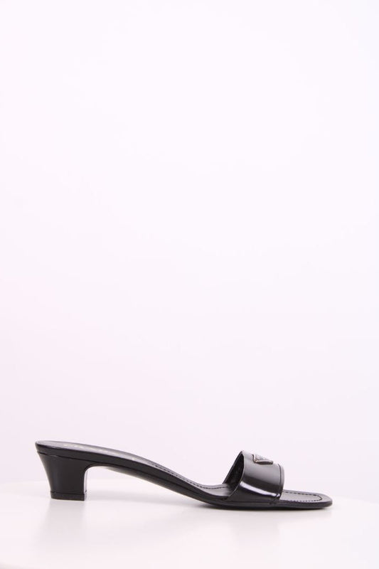Prada Kitten Heel Mules Black 38
