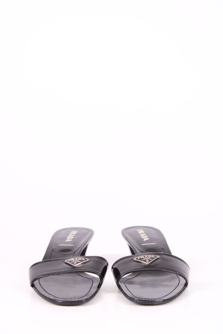 Prada Kitten Heel Mules Black 38