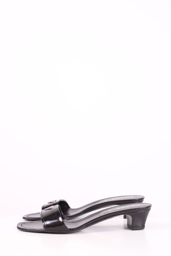 Prada Kitten Heel Mules Black 38